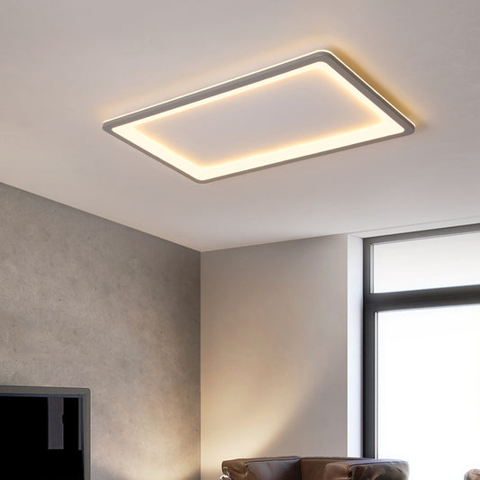 Grey Super Thin Ceiling Fixture Nordic Metal Surface Mounted Led Ceiling Light for Living Room Clearhalo 'Ceiling Lights' 'Close To Ceiling Lights' 'Close to ceiling' 'Flush mount' Lighting' 2423724