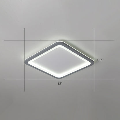 Grey Super Thin Ceiling Fixture Nordic Metal Surface Mounted Led Ceiling Light for Living Room Grey 12" Clearhalo 'Ceiling Lights' 'Close To Ceiling Lights' 'Close to ceiling' 'Flush mount' Lighting' 2423725