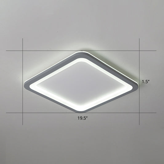Grey Super Thin Ceiling Fixture Nordic Metal Surface Mounted Led Ceiling Light for Living Room Grey 19.5" Clearhalo 'Ceiling Lights' 'Close To Ceiling Lights' 'Close to ceiling' 'Flush mount' Lighting' 2423727