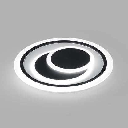 Black Disk Shaped Flush Light Minimalism Metal Surface Mounted Led Ceiling Light for Bedroom Black 16.5" Clearhalo 'Ceiling Lights' 'Close To Ceiling Lights' 'Close to ceiling' 'Flush mount' Lighting' 2423730