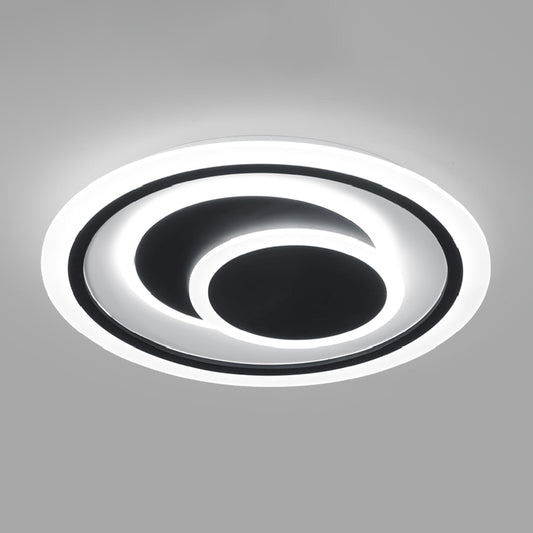 Black Disk Shaped Flush Light Minimalism Metal Surface Mounted Led Ceiling Light for Bedroom Black 20.5" Clearhalo 'Ceiling Lights' 'Close To Ceiling Lights' 'Close to ceiling' 'Flush mount' Lighting' 2423732