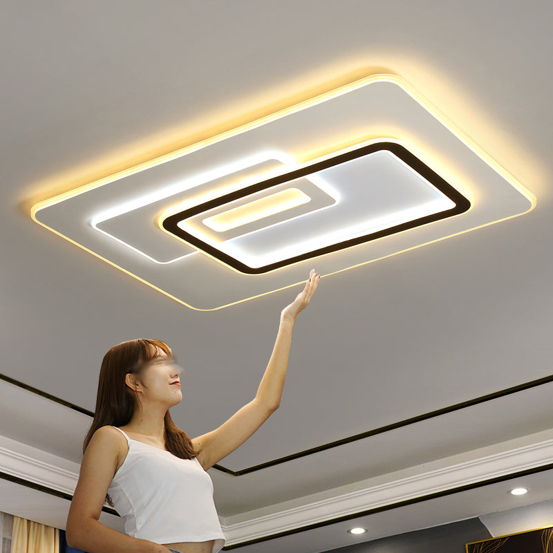Rectangle Flush Ceiling Light Minimalist Acrylic White Ultrathin LED Flush-Mount Light Fixture Clearhalo 'Ceiling Lights' 'Close To Ceiling Lights' 'Close to ceiling' 'Flush mount' Lighting' 2423738