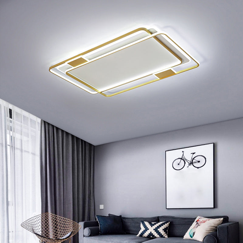 Gold Ultra-Thin LED Ceiling Lighting Contemporary Acrylic Flush Mount Light Fixture for Living Room Clearhalo 'Ceiling Lights' 'Close To Ceiling Lights' 'Close to ceiling' 'Flush mount' Lighting' 2423765