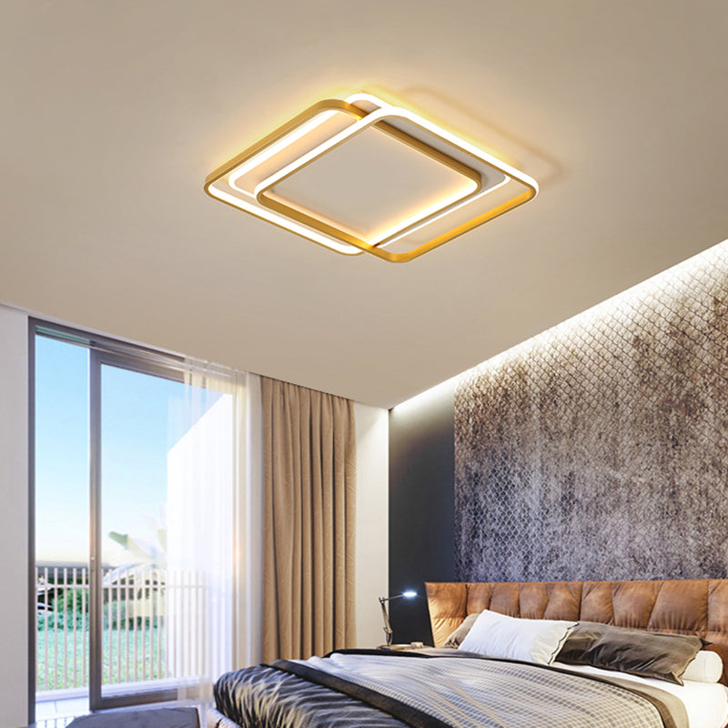Gold Ultra-Thin LED Ceiling Lighting Contemporary Acrylic Flush Mount Light Fixture for Living Room Clearhalo 'Ceiling Lights' 'Close To Ceiling Lights' 'Close to ceiling' 'Flush mount' Lighting' 2423767