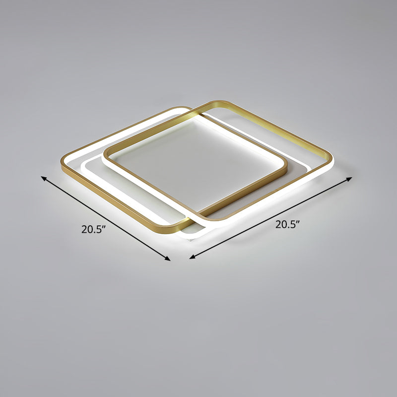 Gold Ultra-Thin LED Ceiling Lighting Contemporary Acrylic Flush Mount Light Fixture for Living Room Gold 20.5" White Clearhalo 'Ceiling Lights' 'Close To Ceiling Lights' 'Close to ceiling' 'Flush mount' Lighting' 2423768