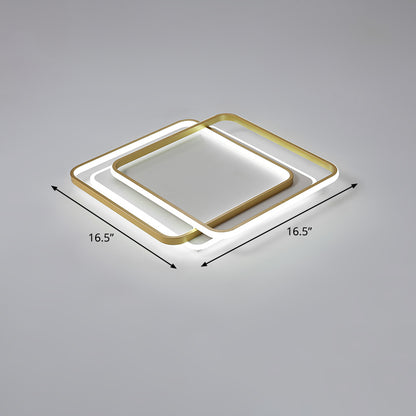 Gold Ultra-Thin LED Ceiling Lighting Contemporary Acrylic Flush Mount Light Fixture for Living Room Gold 16.5" White Clearhalo 'Ceiling Lights' 'Close To Ceiling Lights' 'Close to ceiling' 'Flush mount' Lighting' 2423770