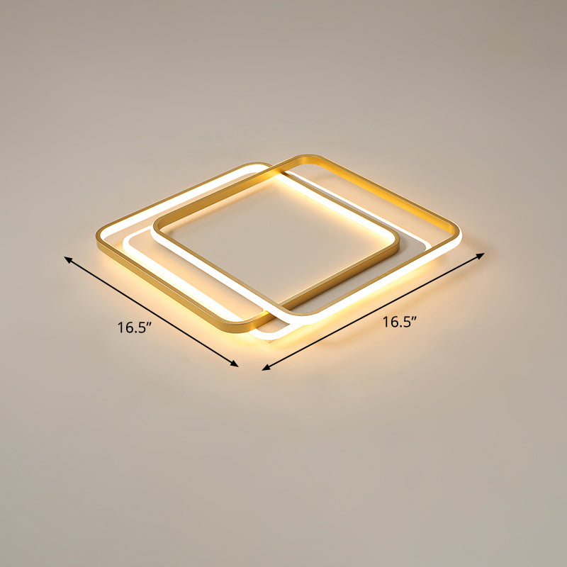 Gold Ultra-Thin LED Ceiling Lighting Contemporary Acrylic Flush Mount Light Fixture for Living Room Gold 16.5" Warm Clearhalo 'Ceiling Lights' 'Close To Ceiling Lights' 'Close to ceiling' 'Flush mount' Lighting' 2423772