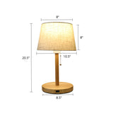 1-Bulb Bedroom Night Lamp Nordic Pull Chain Table Light with Fabric Empire Shade Clearhalo 'Lamps' 'Table Lamps' Lighting' 2423865