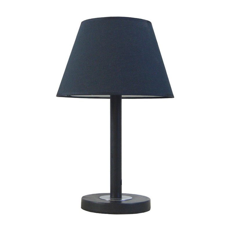 Simplicity Tapered Night Light Fabric 1-Bulb Bedroom Reading Book Lamp in Dark Blue Clearhalo 'Lamps' 'Table Lamps' Lighting' 2423883