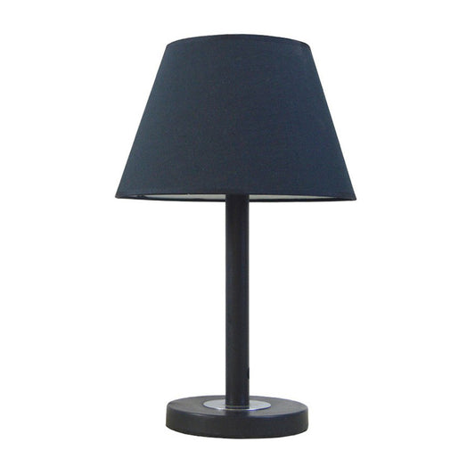 Simplicity Tapered Night Light Fabric 1-Bulb Bedroom Reading Book Lamp in Dark Blue Clearhalo 'Lamps' 'Table Lamps' Lighting' 2423883