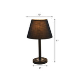 Simplicity Tapered Night Light Fabric 1-Bulb Bedroom Reading Book Lamp in Dark Blue Clearhalo 'Lamps' 'Table Lamps' Lighting' 2423884