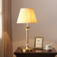 Modern Empire Shade Table Lamp Pleated Fabric Single Bedside Night Light in Brass Clearhalo 'Lamps' 'Table Lamps' Lighting' 2423894