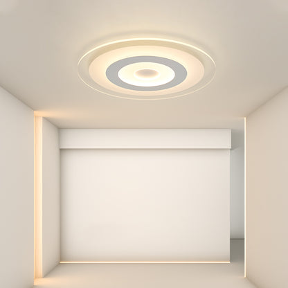Disc Shaped Foyer Flush Light Acrylic Simplicity LED Flush Mount Ceiling Fixture in White White Warm Clearhalo 'Ceiling Lights' 'Close To Ceiling Lights' 'Close to ceiling' 'Flush mount' Lighting' 2423925