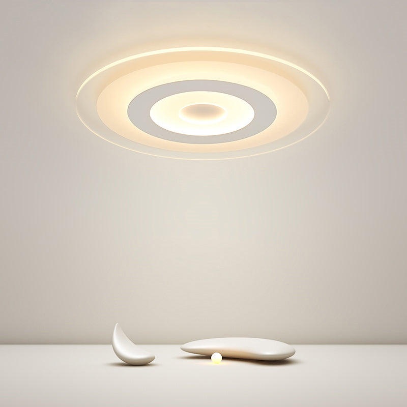 Disc Shaped Foyer Flush Light Acrylic Simplicity LED Flush Mount Ceiling Fixture in White White Third Gear Clearhalo 'Ceiling Lights' 'Close To Ceiling Lights' 'Close to ceiling' 'Flush mount' Lighting' 2423926