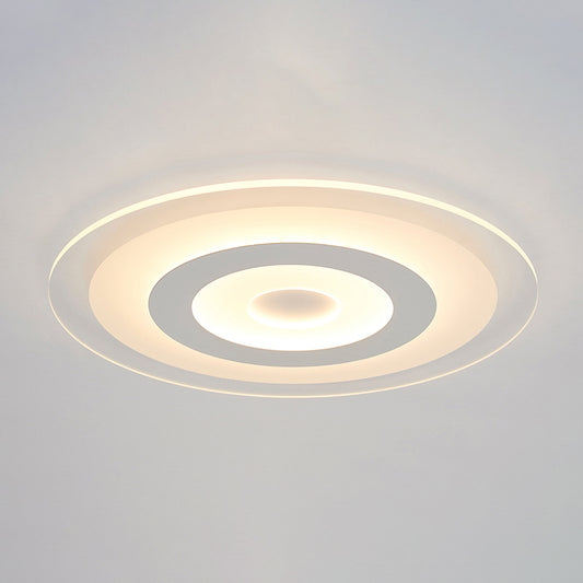 Disc Shaped Foyer Flush Light Acrylic Simplicity LED Flush Mount Ceiling Fixture in White Clearhalo 'Ceiling Lights' 'Close To Ceiling Lights' 'Close to ceiling' 'Flush mount' Lighting' 2423928
