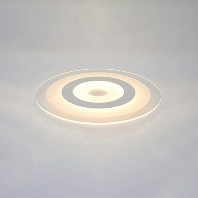 Disc Shaped Foyer Flush Light Acrylic Simplicity LED Flush Mount Ceiling Fixture in White Clearhalo 'Ceiling Lights' 'Close To Ceiling Lights' 'Close to ceiling' 'Flush mount' Lighting' 2423929
