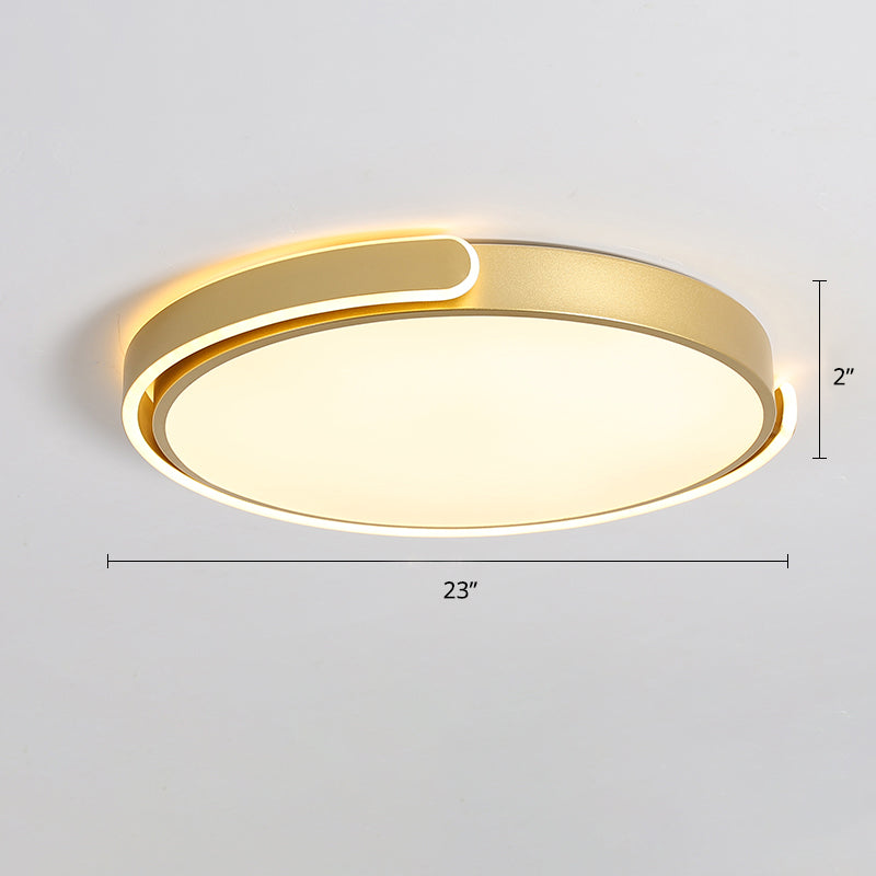 Nordic Ceiling Flush Light Round Flush Mount LED Light with Acrylic Shade for Bedroom Gold 23" Clearhalo 'Ceiling Lights' 'Close To Ceiling Lights' 'Close to ceiling' 'Flush mount' Lighting' 2423965