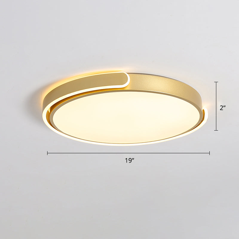Nordic Ceiling Flush Light Round Flush Mount LED Light with Acrylic Shade for Bedroom Gold 19" Clearhalo 'Ceiling Lights' 'Close To Ceiling Lights' 'Close to ceiling' 'Flush mount' Lighting' 2423966