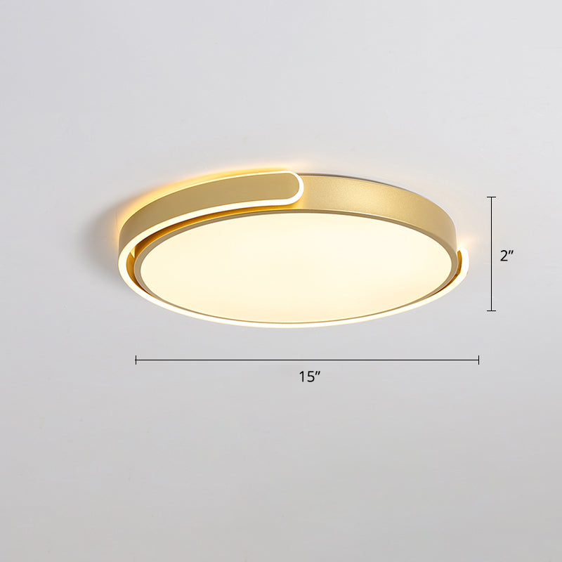 Nordic Ceiling Flush Light Round Flush Mount LED Light with Acrylic Shade for Bedroom Gold 15" Clearhalo 'Ceiling Lights' 'Close To Ceiling Lights' 'Close to ceiling' 'Flush mount' Lighting' 2423967