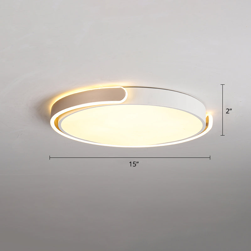 Nordic Ceiling Flush Light Round Flush Mount LED Light with Acrylic Shade for Bedroom Champagne 15" Clearhalo 'Ceiling Lights' 'Close To Ceiling Lights' 'Close to ceiling' 'Flush mount' Lighting' 2423969