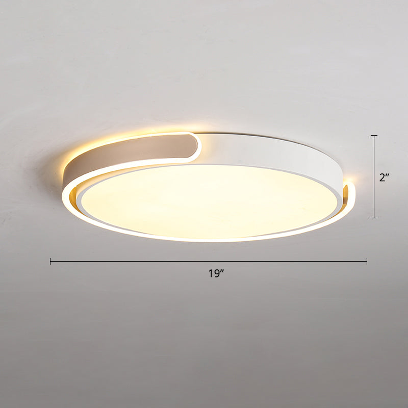 Nordic Ceiling Flush Light Round Flush Mount LED Light with Acrylic Shade for Bedroom Champagne 19" Clearhalo 'Ceiling Lights' 'Close To Ceiling Lights' 'Close to ceiling' 'Flush mount' Lighting' 2423970