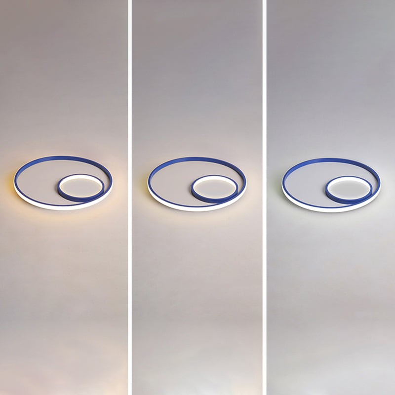 Nordic Halo Ceiling Mounted Light Metal Bedroom LED Ultrathin Flush Mount Light Fixture Blue Third Gear Clearhalo 'Ceiling Lights' 'Close To Ceiling Lights' 'Close to ceiling' 'Flush mount' Lighting' 2424002