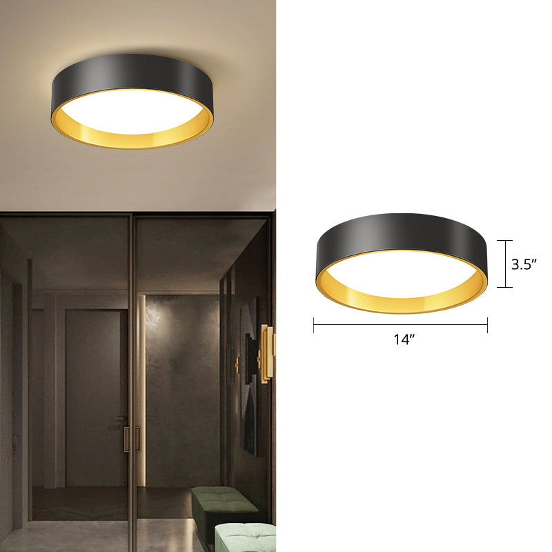 Round Metal Flush Mount Light Simplicity LED Ceiling Fixture with Acrylic Diffuser for Bedroom Gold 14" White Clearhalo 'Ceiling Lights' 'Close To Ceiling Lights' 'Close to ceiling' 'Flush mount' Lighting' 2424011