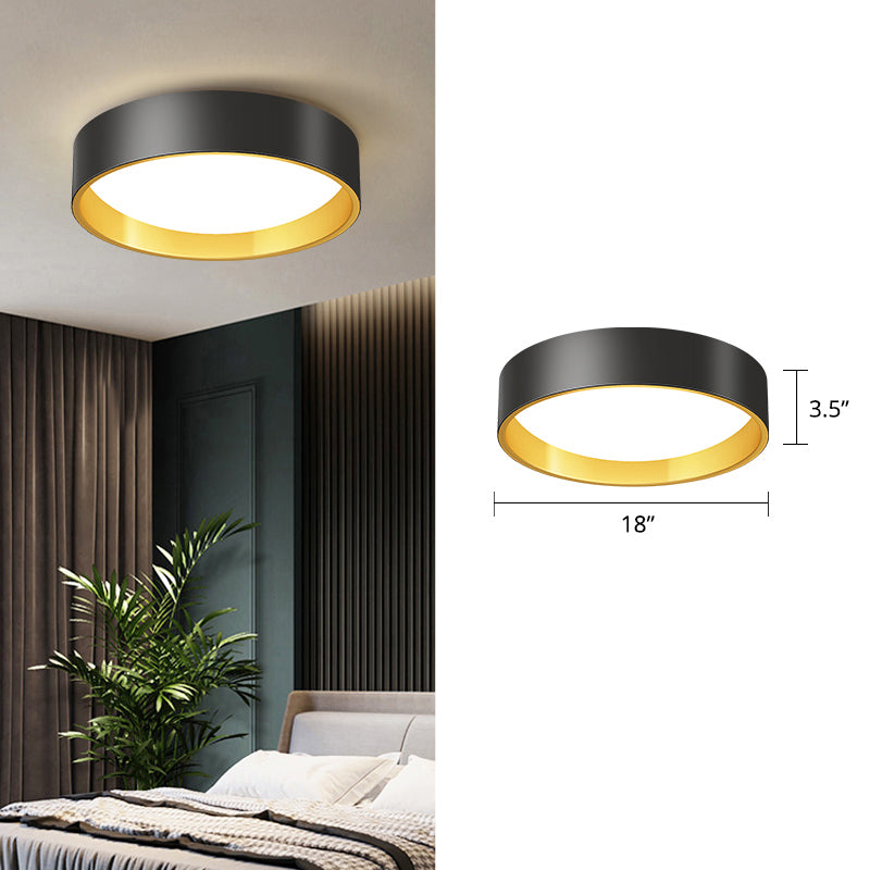 Round Metal Flush Mount Light Simplicity LED Ceiling Fixture with Acrylic Diffuser for Bedroom Gold 18" Third Gear Clearhalo 'Ceiling Lights' 'Close To Ceiling Lights' 'Close to ceiling' 'Flush mount' Lighting' 2424012