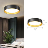 Round Metal Flush Mount Light Simplicity LED Ceiling Fixture with Acrylic Diffuser for Bedroom Gold 21.5" White Clearhalo 'Ceiling Lights' 'Close To Ceiling Lights' 'Close to ceiling' 'Flush mount' Lighting' 2424019