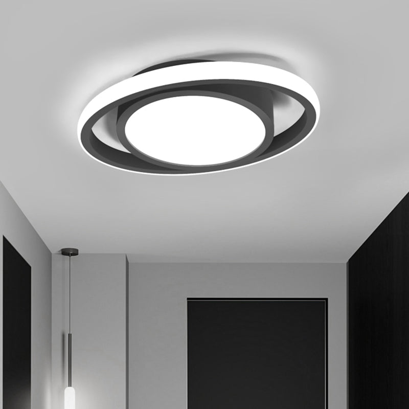 Corridor LED Flush Mount Light Fixture Modernism Ceiling Light with Elliptical Acrylic Shade Clearhalo 'Ceiling Lights' 'Close To Ceiling Lights' 'Close to ceiling' 'Flush mount' Lighting' 2424036