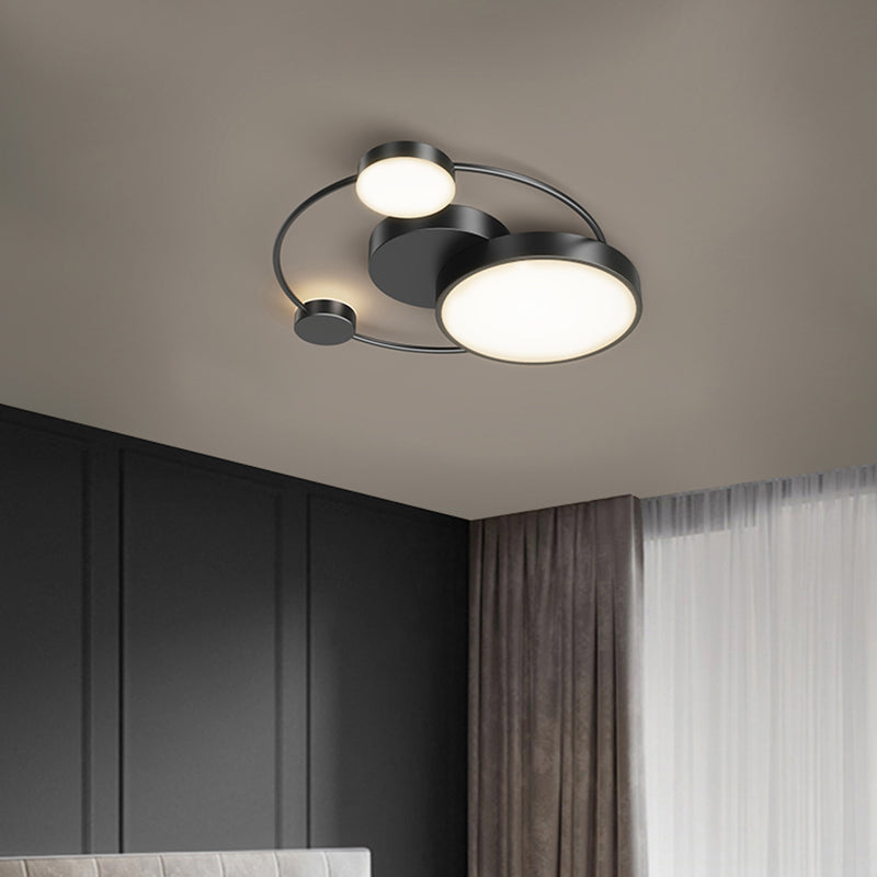 Minimalist LED Flush Mount Fixture Orbit Design Ceiling Lighting with Acrylic Shade Clearhalo 'Ceiling Lights' 'Close To Ceiling Lights' 'Close to ceiling' Lighting' 2424091