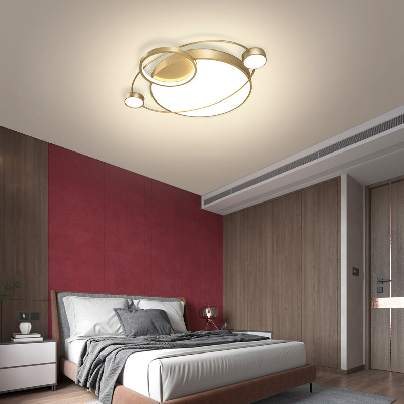 Orbit Shaped LED Ceiling Flush Mount Light Postmodern Metal Bedroom Flush Light Fixture Clearhalo 'Ceiling Lights' 'Close To Ceiling Lights' 'Close to ceiling' 'Flush mount' Lighting' 2424093