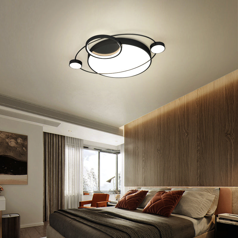 Orbit Shaped LED Ceiling Flush Mount Light Postmodern Metal Bedroom Flush Light Fixture Clearhalo 'Ceiling Lights' 'Close To Ceiling Lights' 'Close to ceiling' 'Flush mount' Lighting' 2424098