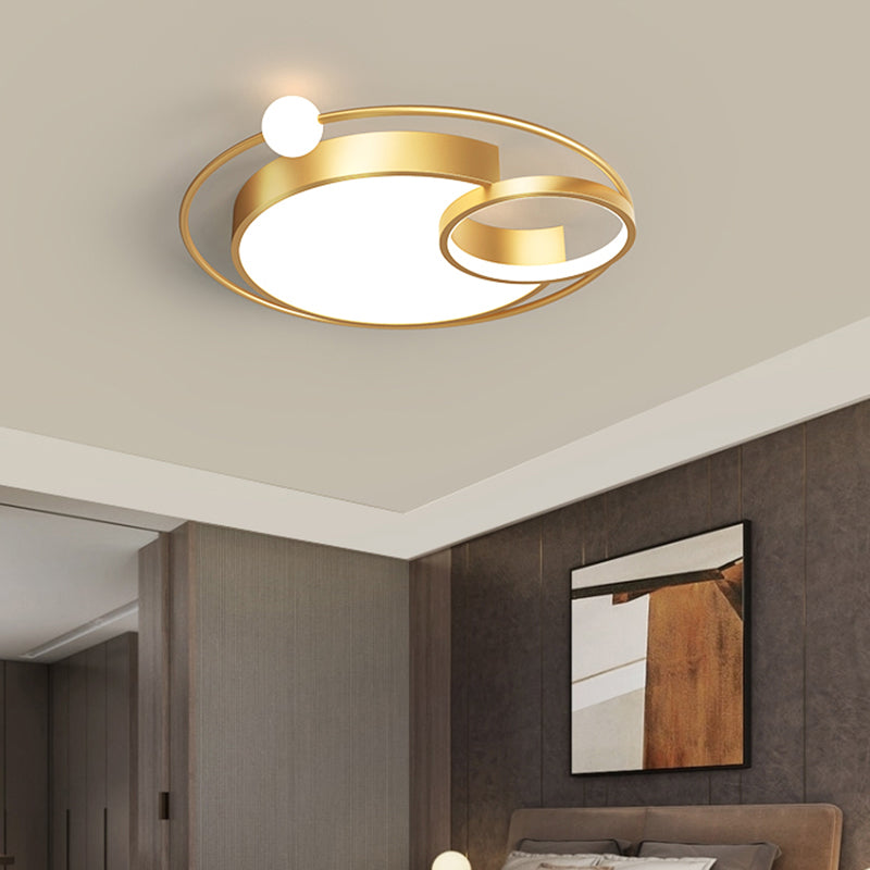 Nordic Moon Shaped Flush Mount Metal Bedroom LED Close to Ceiling Lighting Fixture Clearhalo 'Ceiling Lights' 'Close To Ceiling Lights' 'Close to ceiling' 'Flush mount' Lighting' 2424112