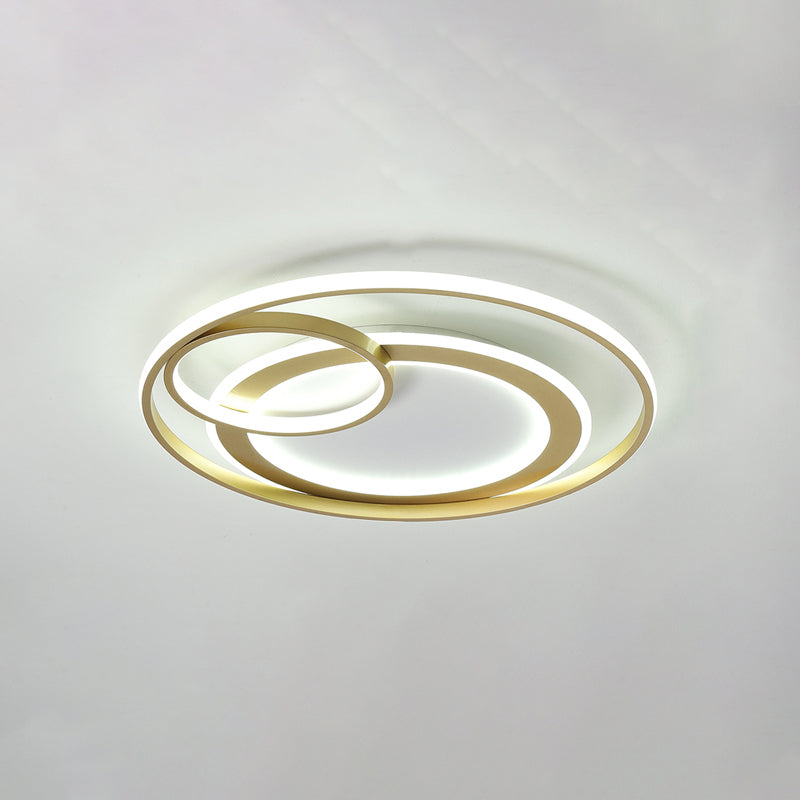 Circles Flush Mount Lighting Simple Acrylic Bedroom Surface Mounted Led Ceiling Light Gold 18" White Clearhalo 'Ceiling Lights' 'Close To Ceiling Lights' 'Close to ceiling' 'Flush mount' Lighting' 2424131