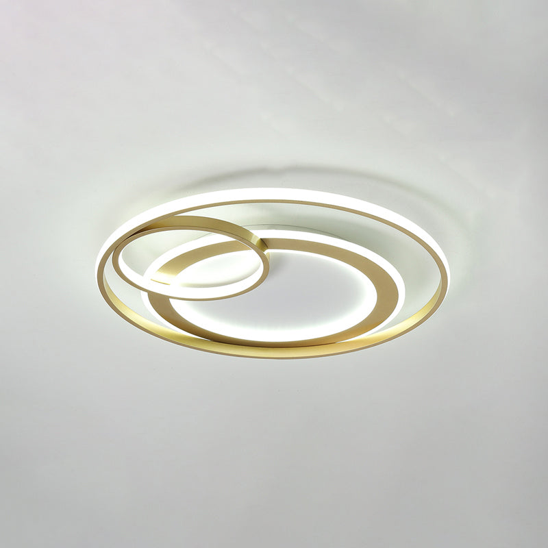 Circles Flush Mount Lighting Simple Acrylic Bedroom Surface Mounted Led Ceiling Light Gold 21.5" White Clearhalo 'Ceiling Lights' 'Close To Ceiling Lights' 'Close to ceiling' 'Flush mount' Lighting' 2424133