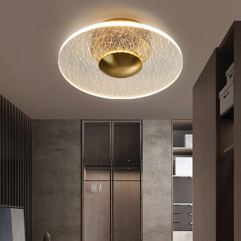 Disque acrylique semi-chasse lampe à montage postmoderne clairs plafonnier  LED pour le couloir - Clearhalo