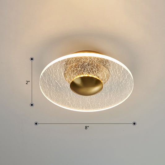 Acrylic Disc Semi Flush Mount Lamp Postmodern Clear LED Ceiling Light for Corridor Clear Warm Clearhalo 'Ceiling Lights' 'Close To Ceiling Lights' 'Close to ceiling' Lighting' 2424163