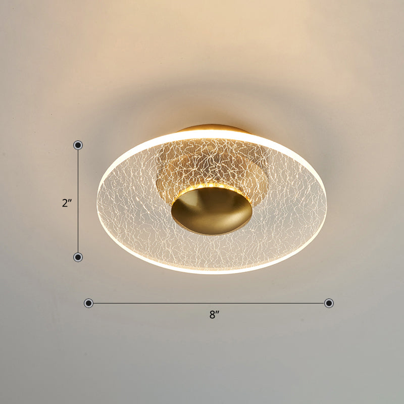 Acrylic Disc Semi Flush Mount Lamp Postmodern Clear LED Ceiling Light for Corridor Clear Third Gear Clearhalo 'Ceiling Lights' 'Close To Ceiling Lights' 'Close to ceiling' Lighting' 2424166