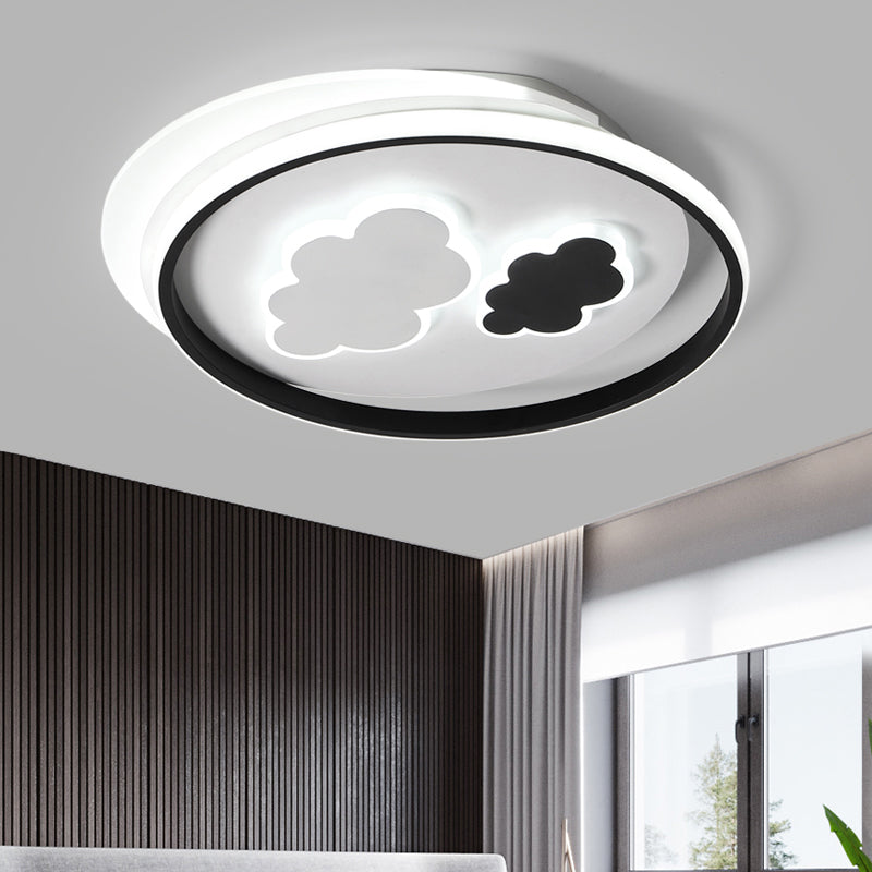 Cloud Child Room Flush Mount Ceiling Light Acrylic Minimalistic LED Flush Light Fixture in Black-White Clearhalo 'Ceiling Lights' 'Close To Ceiling Lights' 'Close to ceiling' 'Flush mount' Lighting' 2424173