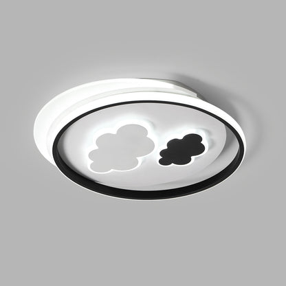 Cloud Child Room Flush Mount Ceiling Light Acrylic Minimalistic LED Flush Light Fixture in Black-White Black-White 18" Clearhalo 'Ceiling Lights' 'Close To Ceiling Lights' 'Close to ceiling' 'Flush mount' Lighting' 2424174
