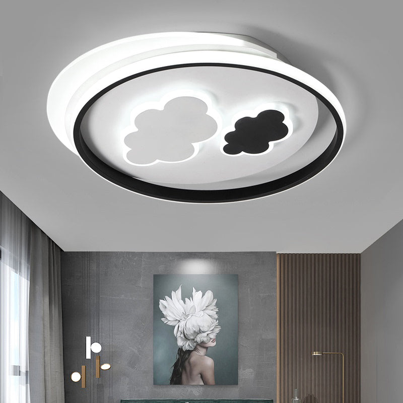 Cloud Child Room Flush Mount Ceiling Light Acrylic Minimalistic LED Flush Light Fixture in Black-White Clearhalo 'Ceiling Lights' 'Close To Ceiling Lights' 'Close to ceiling' 'Flush mount' Lighting' 2424175