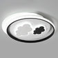 Cloud Child Room Flush Mount Ceiling Light Acrylic Minimalistic LED Flush Light Fixture in Black-White Black-White 21.5" Clearhalo 'Ceiling Lights' 'Close To Ceiling Lights' 'Close to ceiling' 'Flush mount' Lighting' 2424177