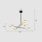 Adjustable Ring Chandelier Postmodern Acrylic Living Room LED Hanging Light in Black-Gold 4 Black Third Gear Clearhalo 'Ceiling Lights' 'Chandeliers' 'Modern Chandeliers' 'Modern' Lighting' 2424201