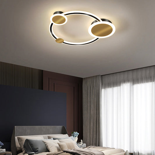 Acrylic Loop Shaped Flushmount Light Simplicity LED Gold Finish Ceiling Fixture for Bedroom Clearhalo 'Ceiling Lights' 'Close To Ceiling Lights' 'Close to ceiling' 'Flush mount' Lighting' 2424203