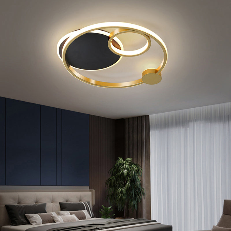 Multi-Ring Flushmount Ceiling Lamp Postmodern Metal Bedroom LED Flush Mount Lighting Clearhalo 'Ceiling Lights' 'Close To Ceiling Lights' 'Close to ceiling' 'Flush mount' Lighting' 2424225