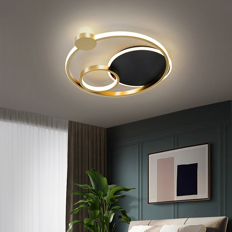 Multi-Ring Flushmount Ceiling Lamp Postmodern Metal Bedroom LED Flush Mount Lighting Clearhalo 'Ceiling Lights' 'Close To Ceiling Lights' 'Close to ceiling' 'Flush mount' Lighting' 2424228