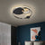 Multi-Ring Flushmount Ceiling Lamp Postmodern Metal Bedroom LED Flush Mount Lighting Black Clearhalo 'Ceiling Lights' 'Close To Ceiling Lights' 'Close to ceiling' 'Flush mount' Lighting' 2424231