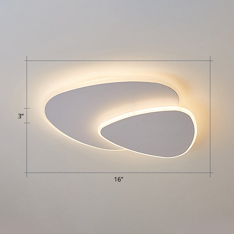 Triangular LED Ceiling Mounted Light Nordic Style Metal Bedroom Flush Light Fixture White 16" Warm Clearhalo 'Ceiling Lights' 'Close To Ceiling Lights' 'Close to ceiling' 'Flush mount' Lighting' 2424247