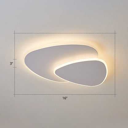 Triangular LED Ceiling Mounted Light Nordic Style Metal Bedroom Flush Light Fixture White 16" Warm Clearhalo 'Ceiling Lights' 'Close To Ceiling Lights' 'Close to ceiling' 'Flush mount' Lighting' 2424247